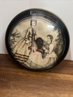 Vintage Antique Pair French Victorian Bubble Glass Print Artwork