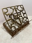 Vintage Solid Brass Book Stand Holder Easel Adjustable   Folding
