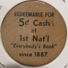 1962 Rhinelander  Wi Diamond Jubilee Wooden Nickel - Token Wisconsin Wisc 