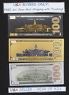Lot Of 3 New Style Black-bright Gold-silver 24k Gold Foil 100 Dollar Bill 1-each