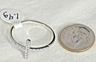 Vtg 925 Sterling Silver Jc Signed Cz Sideways Cross Ring  Size 10  Nwt Gift Box