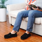 Garonne Men s Moccasin Slippers With Memory Foam  Fuzzy House Shoes 10  Black