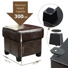 Storage Ottoman Cube Folding Footstool Pu Leather Bench With Legs  Ottoman Wi   