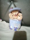 Vintage Teddy Bear Lavender Hat In Floral Hat Box   sold By Avon