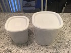 Lot Of 2 Rubbermaid Servin Saver Nesting Containers 6 Cup  6   3 Qt  5 White Lid