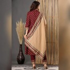 Handmade Printed Work Kurti Palazzo Dupatta Indian Diwali Wear Salwar Kameez Set