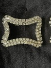 Vintage Large Signed  Musi Rhinestone Shoe Clips