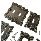 Amertac 1967 Lot Of 6 Brass Rose Design Cover Set- Outlet  And Switch Covers