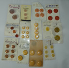 12 Nos Carded Yellow   Orange Button Lot Lansing Vtg Mcm Streamline La Petite