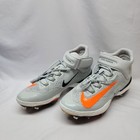 Nike Alpha Huarache Elite Mid Baseball Cleats Men Size 12  hv6879-001 Gray Navy