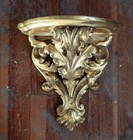 Antique 19th Century Florentine Carved Gilt Wood Wall Bracket Shelf Gold Leaf