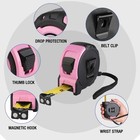 Workpro 25ft Pink Retractable Measuring Tape