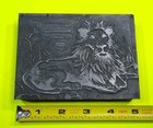 Large Antique Vtg Lion Cat Letterpress Print Type Ornament Cut Stamp Block