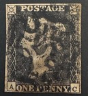 1840 Penny Black Plate 10 4 Good Margins Maltese X Cancel - Great Example