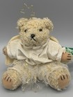 Vtg Russ Berrie Glitter   Gold Angel Teddy Bear W  Wings   Star Shaped Halo 5   
