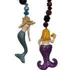 Glitter Mermaid Resin Christmas Ornament Coastal Decor Shell Bra Beaded