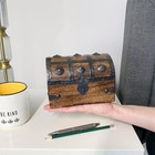 Medium Wooden Treasure Chest Box - Hinged Lid  Rustic Pirate Storage  Vintage   