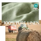  100  Linen Duvet Cover Set  3 Pieces Belgian Flax Breathable King Sage Green