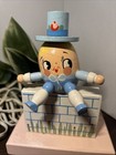 Vintage Mid Century Humpty Dumpty Nursery Nightlight Lamp Wooden Handpainted