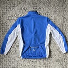 Giordana Blue white Full Zip Cycling Jacket Long Sleeve Fleece 3 Back Pockets S