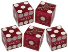 Genuine Bally s Vegas Casino Craps Dice Purple Frosted Set 5 Matching Serial  s