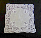 Vintage Brussels Lace Linen Hanky Handkerchief 11   Pretty Bridal wedding