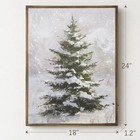 Lighted Framed Snowy Tree Canvas