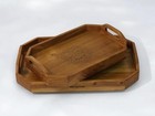 Set Of 2 Zak Acacia Wood Rectangular Serving Tray For 