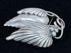 Antique Art Nouveau Sterling Silver Vine Leaf Brooch 21 8g 2 5   
