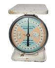 Vtg Baby Weight Scale American Family Nursery Blue   Pink Metal 30 Lbs Weigh