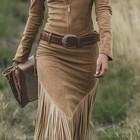 Women s Western Style Zip-front Dress Solid Color Lapel Long Sleeve Bodycon Midi