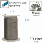 Beadsmith Stainless Steel 18 Gauge Craft Wire Elements - 10 Yard Spool