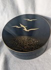 Otagiri Japan Set Of 6 Seagull Coasters In Storage Box Blue Lacquer Vintage