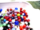 Lot Of 130   Marbles Glass Blue White Green Yellow Swirl
