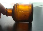 Antique Amber Stafford s Ink Spool Shaped Ink Bottle