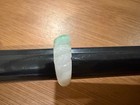 Unknown Age Chinese Jade Carved Ring Size 7 W  Leaves Decoration