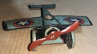 J Chein Single Wing   Engine Airplane Tin Wind Up Toy 1920s Works