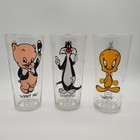 3 Vtg 1973 Pepsi Looney Tunes  Collector Series Glasses Tweety Porky Sylvester