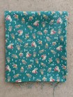 1940s Full Feed Sack Fabric Open German Folk Dance Cross Stitch Novelty Aqua Vtg