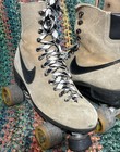 Vintage 1980   s Nike Quad Roller Skates Tan Suede Nike Wheels Size  11