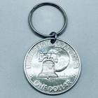 Oversized Silver Dollar Keychain Key Ring Novelty Coin Collector Gift