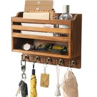 Wall-mounted Mail And Key Organizer With Storage Box   5 Hooks - Entryway Decor