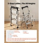 Uimoso 3-step Aluminum Folding Ladder With Wide Non-slip Steps  330 Lbs Capacity