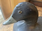 Antique Vintage Primitive Large Carved Wooden Duck Decoy Glass Eyes Old Paint