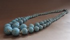 Vintage Antique Czech Bohemian Glass Necklace Beads Faux Turquoise 2 Stands