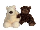 Bundle Of 2 Gund Plush Bears - Brown   Cream - Soft   Cuddly 