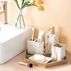 Bathroom Accessories Set 4 Pieces Toothbrush Holder Soap Dispenser Ceramic Ba   