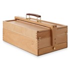 Large Multi-function Wood Artist Tool And Brush Portable Storage Box Organizer