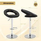 Set Of 2 Bar Stools Adjustable Pu Leather Barstools Swivel Pub Chairs Black New