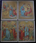 Antique Catholic Brocade Fabric Images 15 Stages Of The Cross Of Jesus Christ